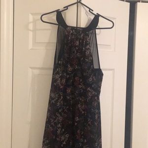 BCBG Black and Floral Midi-dress